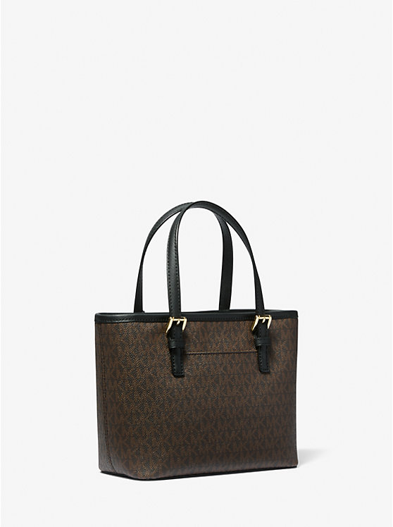 MICHAEL KORS Jet Set Mini Tote Bag In Signature Brown Black