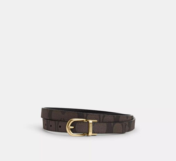 COACH Belt Reversible Cut To Size in siganture Canvas Brown