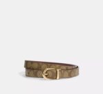 COACH Belt Reversible Cut To Size in Siganture Canvas Beige OS