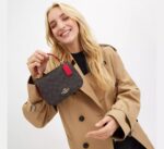 COACH Lysa Top Handle Bag in signature Brown Red