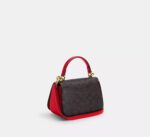 COACH Lysa Top Handle Bag in signature Brown Red