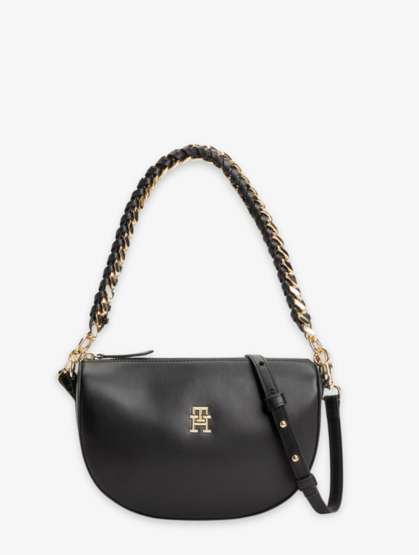 TOMMY HILFIGER Half Moon Crossbody and Shoulder Bag in Black