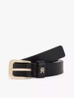 TOMMY HILFIGER BELT WITH GOLDEN BUCKLE IN BLACK
