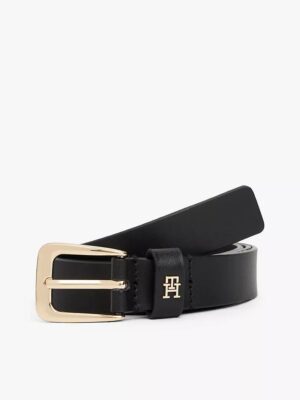 TOMMY HILFIGER BELT WITH GOLDEN BUCKLE IN BLACK