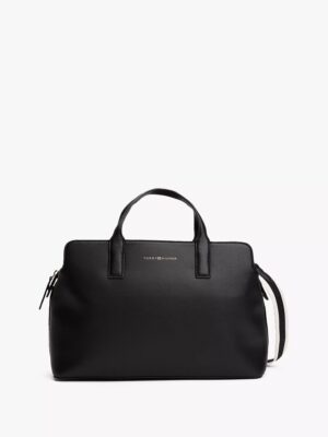 TOMMY HILFIGER Logo Tape Satchel in Black