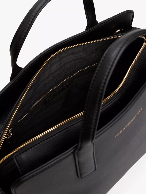 TOMMY HILFIGER Logo Tape Satchel in Black