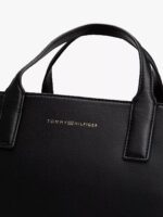 TOMMY HILFIGER Logo Tape Satchel in Black