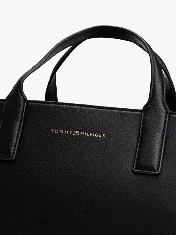 TOMMY HILFIGER Logo Tape Satchel in Black