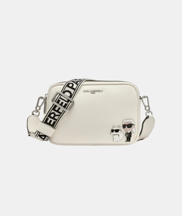 KARL LAGERFELD Maybelle Duo Corner Camera Crossbody Bag in White