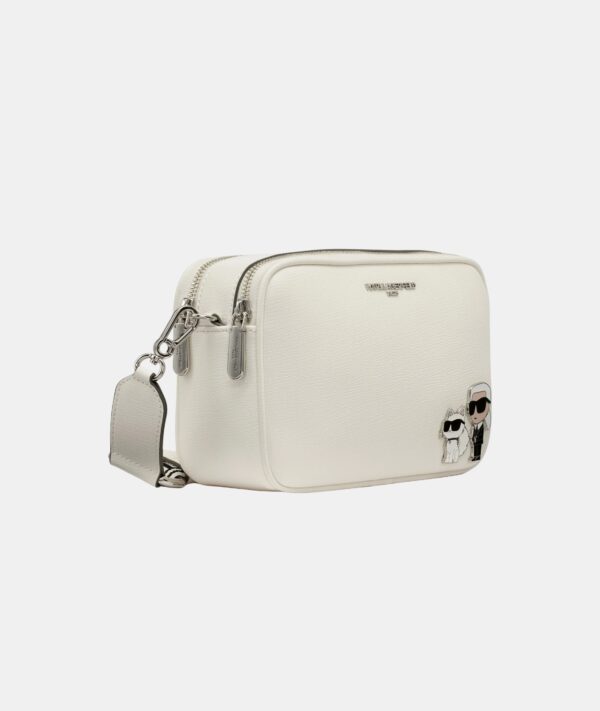 KARL LAGERFELD Maybelle Duo Corner Camera Crossbody Bag in White