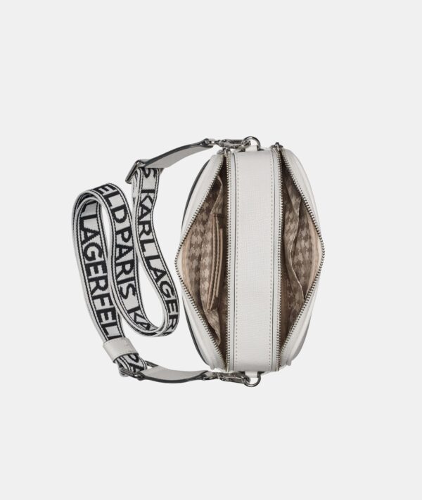 KARL LAGERFELD Maybelle Duo Corner Camera Crossbody Bag in White