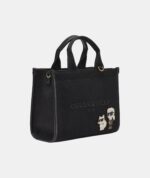 KARL LAGERFELD Kristina Small Satchel & Crossbody bag With Karl Choupette Pin in Canvas Black