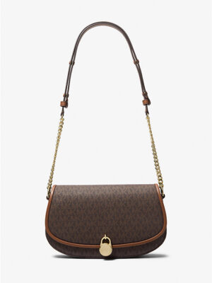 MICHAEL KORS Mila Medium Crossbody Bag In Signature Brown
