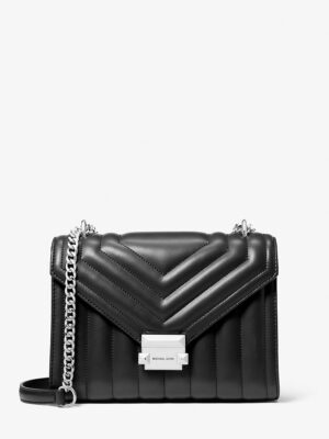 MICHAEL KORS Whitney Quilted Shoulder and Crossbody Bag in BLACK