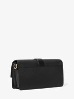 Michael Kors Greenwich Medium Saffiano Leather Shoulder Bag In Black