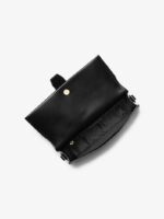 Michael Kors Greenwich Medium Saffiano Leather Shoulder Bag In Black