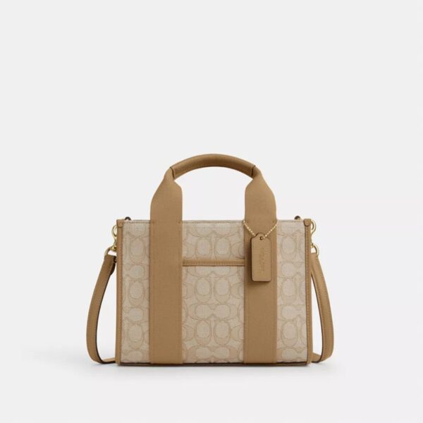 Coach Cabas Smith Mini Tote Bag in signature Beige Kaki