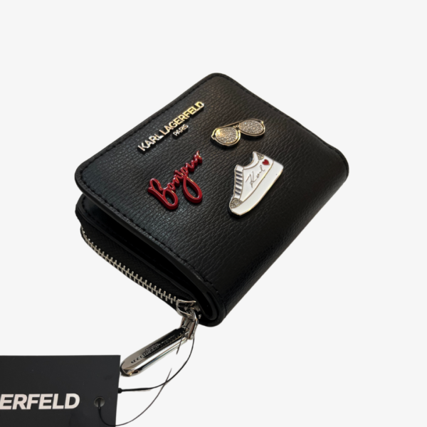 KARL LAGERFELD Wallet Bifold Small with pins in Black.txt