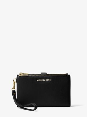 MICHAEL KORS Double Zipper Smartphone Wallet in Black
