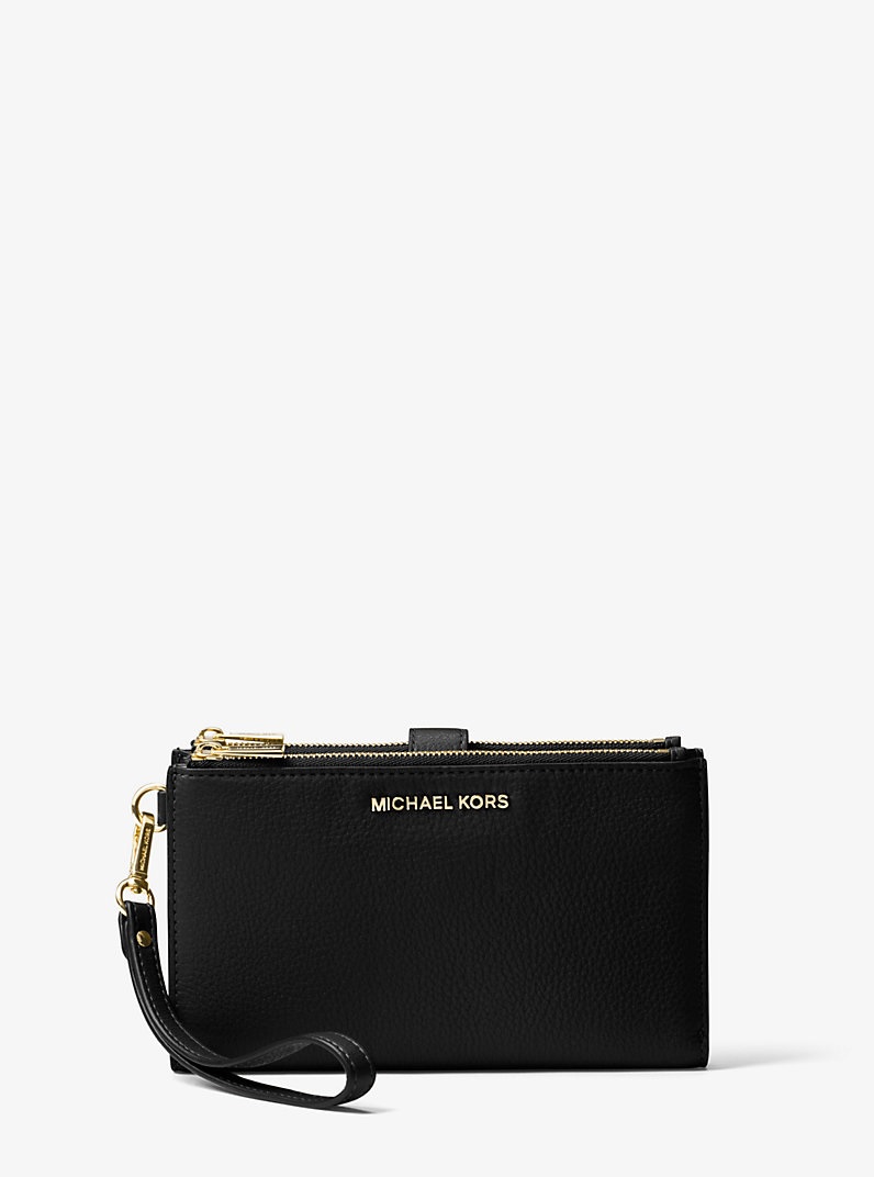 MICHAEL KORS Double Zipper Smartphone Wallet in Black