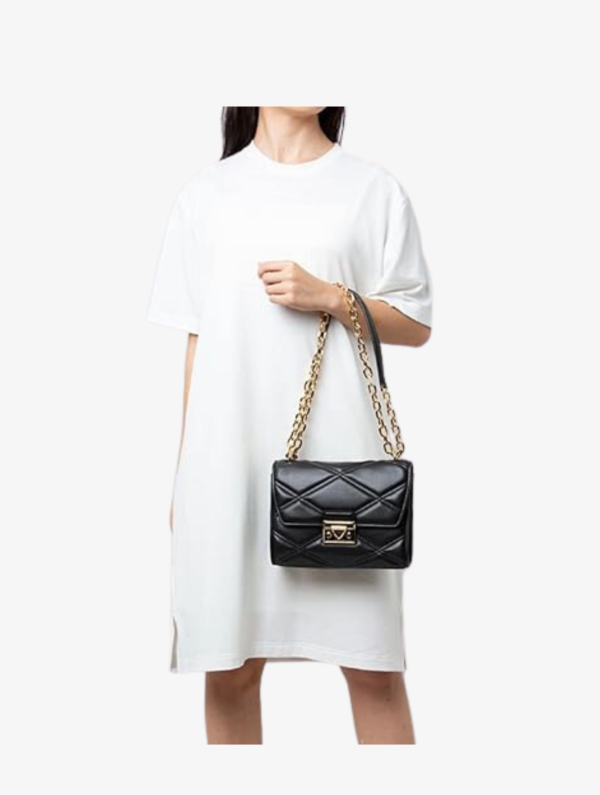 Michael Kors Serena Medium Flap Shoulder Bag in Black