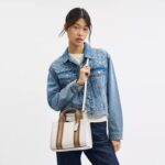 Coach Cabas Smith Mini Tote Bag in Leather Gold Chalk