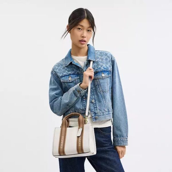 Coach Cabas Smith Mini Tote Bag in Leather Gold Chalk