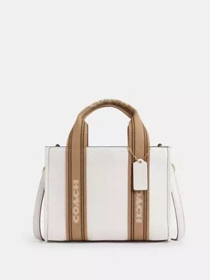 Coach Cabas Smith Mini Tote Bag in Leather Gold Chalk