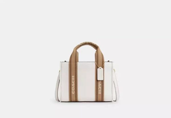 Coach Cabas Smith Mini Tote Bag in Leather Gold Chalk