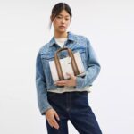 Coach Cabas Smith Mini Tote Bag in Leather Gold Chalk