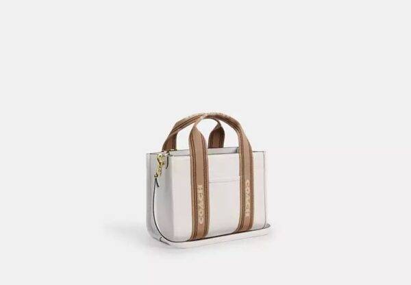 Coach Cabas Smith Mini Tote Bag in Leather Gold Chalk
