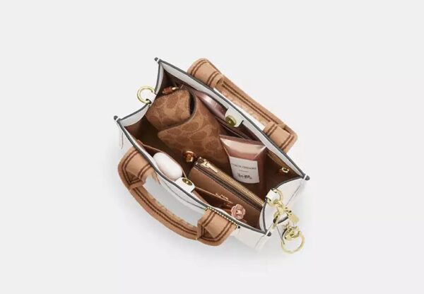 Coach Cabas Smith Mini Tote Bag in Leather Gold Chalk