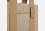 Coach Cabas Smith Mini Tote Bag in signature Beige Kaki