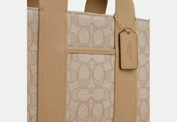 Coach Cabas Smith Mini Tote Bag in signature Beige Kaki