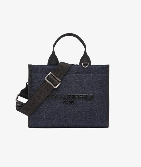 KARL LAGERFELD Kristina Small Tote Bag With Top Zipper In Denim Blue