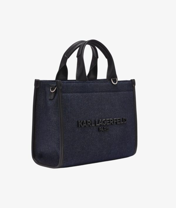 KARL LAGERFELD Kristina Small Tote Bag With Top Zipper In Denim Blue