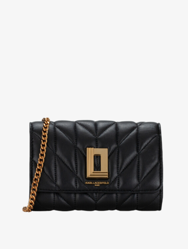 KARL LAGERFELD Lafayette Small Quilted Shoulder Bag in Black