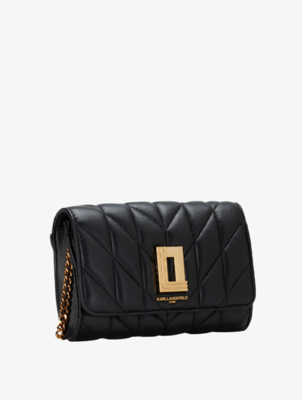 KARL LAGERFELD Lafayette Small Quilted Shoulder Bag in Black