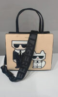 KARL LAGERFELD Maybelle Satchel Duo L in Beige