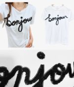 Karl Lagerfeld BONJOUR TEE WHITE TSHIRT IN WHITE