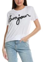 Karl Lagerfeld BONJOUR TEE WHITE TSHIRT IN WHITE