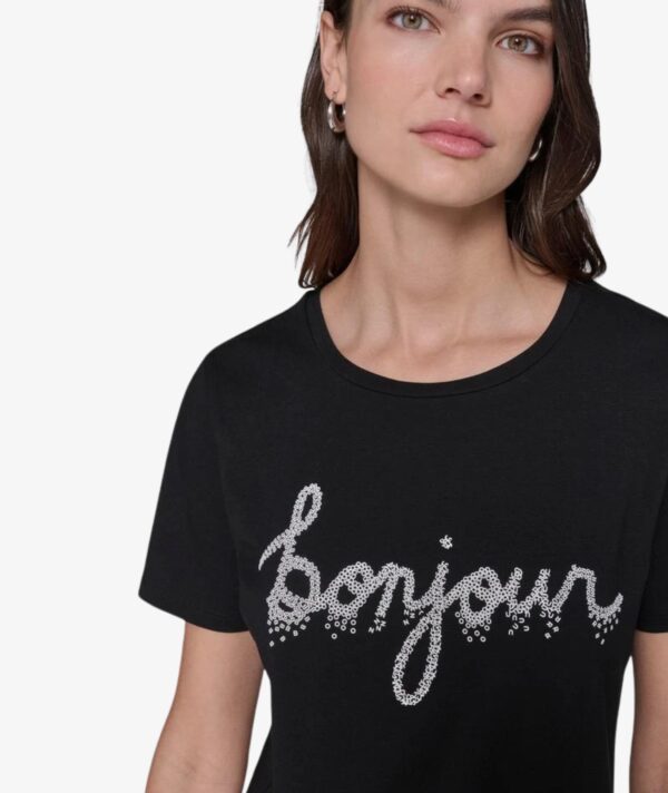 Karl Lagerfeld Bonjour Typography tee Black tshirt