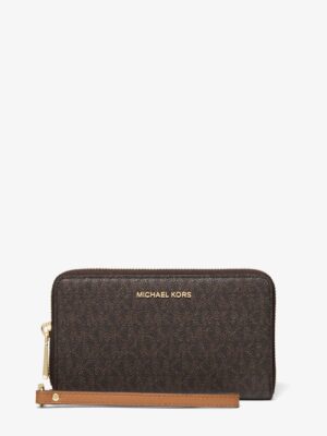 MICHAEL KORS Jet Set Medium Logo Smartphone Wrislet and Wallet in Brown