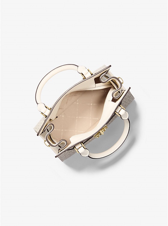 MICHAEL KORS Hamilton Satchel Bag in Signature Cream