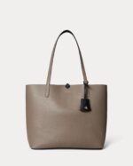 Ralph Lauren Reversible Medium Tote In Taupe & BLack With Wristlet