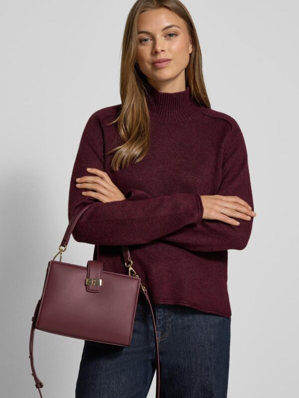 TOMMY HILFIGER Monogram Clasp Mini Satchel Bag in Burgundy