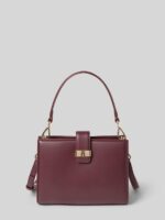 TOMMY HILFIGER Monogram Clasp Mini Satchel Bag in Burgundy
