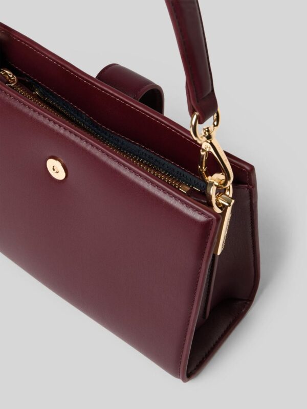TOMMY HILFIGER Monogram Clasp Mini Satchel Bag in Burgundy