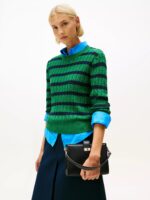 TOMMY HILFIGER Monogram Clasp Mini Satchel Bag in Black