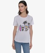 karl lagerfeld summer life tee white tshirt